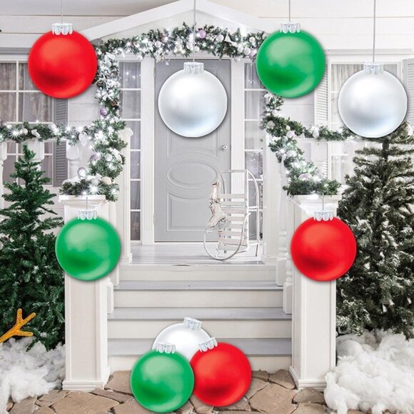 Other - NEW 9 PCS Outdoor Christmas Decorations,Large Inflatable Christmas Balls (9")